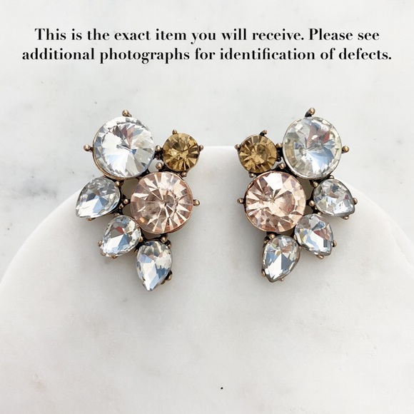 🆑 "Emerson" Earrings || Clear Crystal Statement - Picture 9 of 14